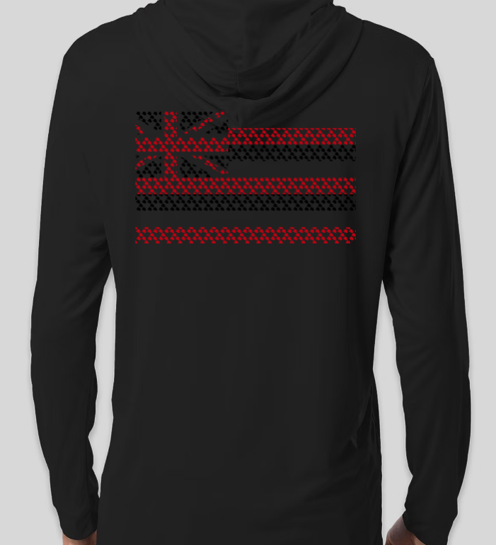 Lehua/Hae Hawai'i Long Sleeve DriFit Hoodie (Black)